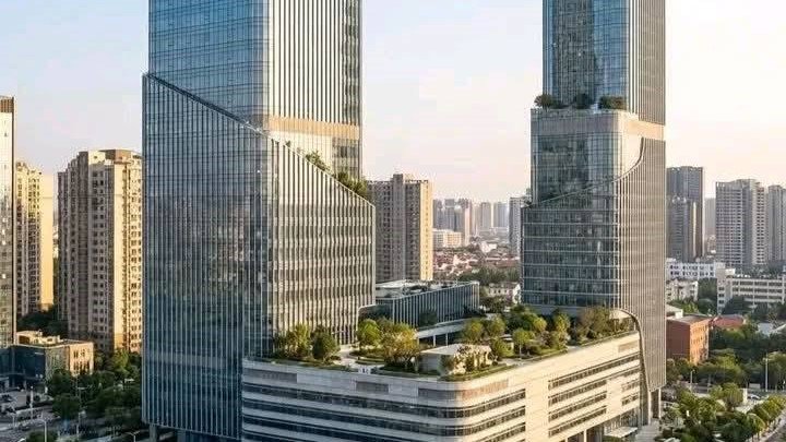 Illustrative photograph of high-rise commercial buildings